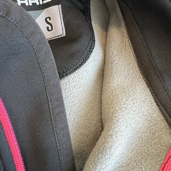 POLARIS Black Pink Womens Full Zip Mid Layer Jacket w Logo Fleece Lined Size S - Picture 3 of 6